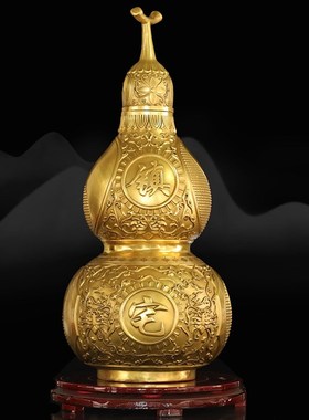 铜葫芦饰品开盖八瓜葫芦客厅卧室床边铜开口中空铜葫芦大尺寸