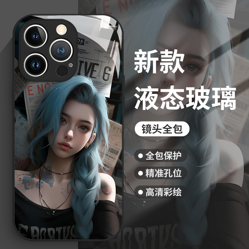 金克斯适用iqoo13手机壳iqooneo9动漫12pro金克丝11s玻璃8se新款10高级感7游戏6周边vivo爱酷5男女z1全包u3x - 图2