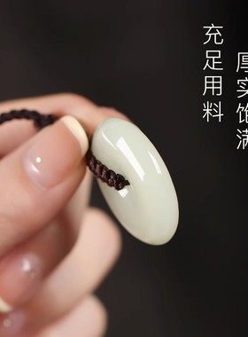天然玉石平安扣吊坠儿童宝宝保平安玉坠挂件项链女本命年玉佩礼物