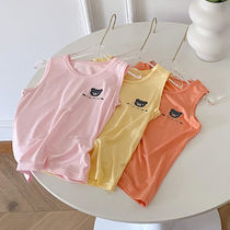Korean Childrens vest Summer Modale sleeveless summer dress A thin child male and female outwear a cross-bar baby