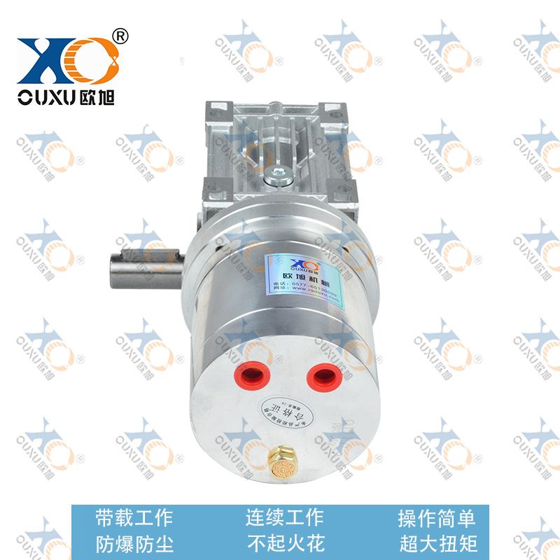 0.3叶片式气动马达配蜗轮减速机输出带轴孔或轴正反转-图2