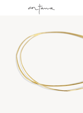 Cortana 金色多圈手镯 细圈叠戴肌理设计 简约高级感气质小众手饰