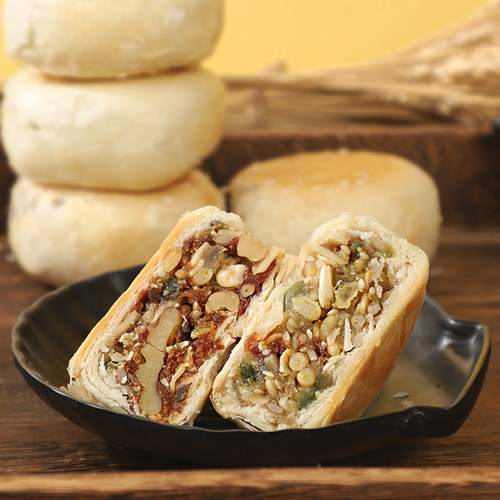 宁酥文散装手工五仁百果火腿苏式月饼传统酥饼中秋老式糕点食品 - 图2