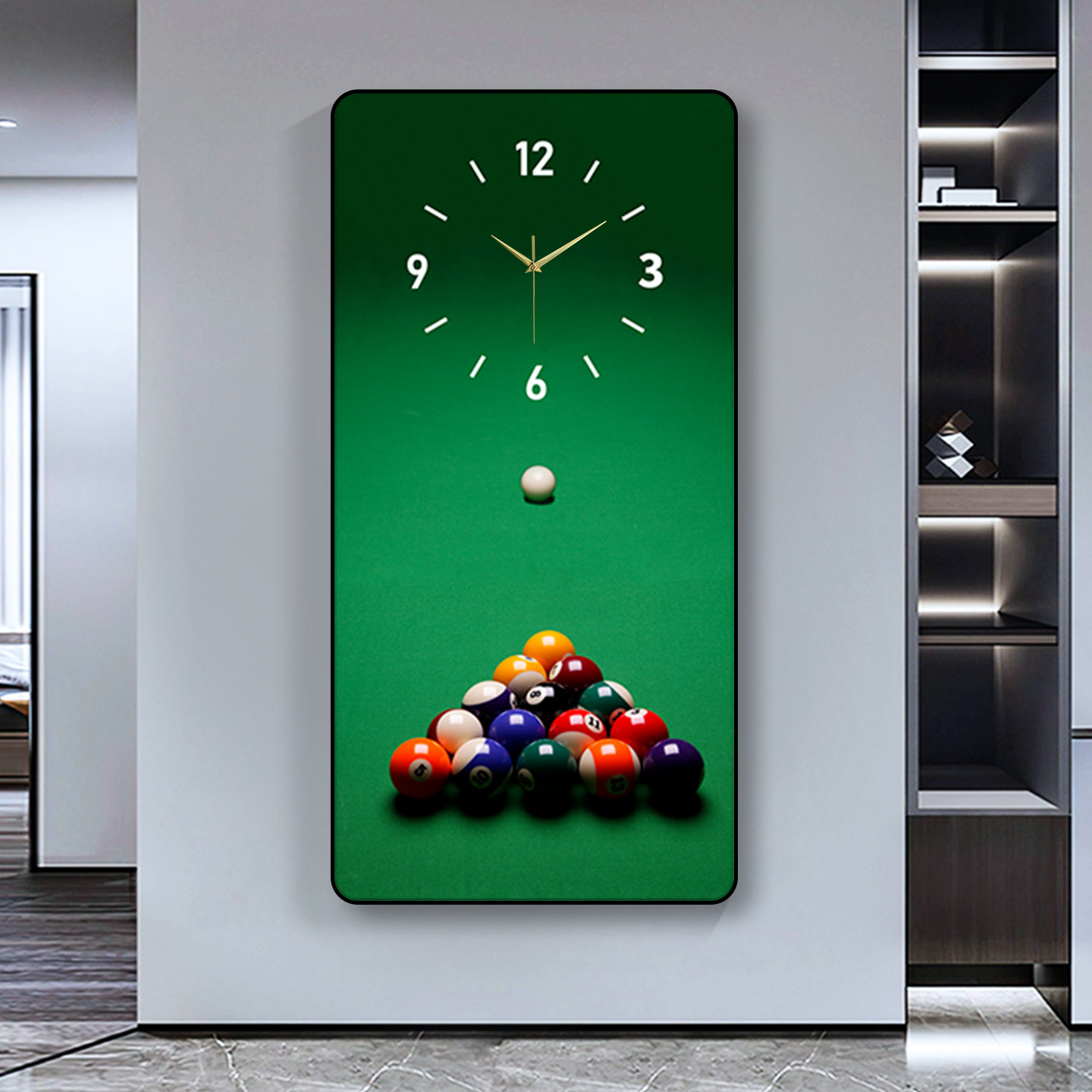 台球厅钟表挂钟客厅家用桌球装饰画挂画斯诺克俱乐部墙画静音时钟,淘宝优惠券,粉丝福利购,淘宝优惠卷
