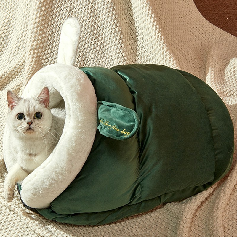 布偶猫专用猫窝拖鞋猫咪安全感窝狗窝冬季保暖加厚可爱毛绒高级-图2