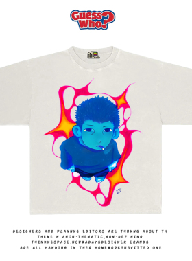 萬物All Nature 夏季新款艺术家系列手绘插画潮流男孩T恤短袖tee