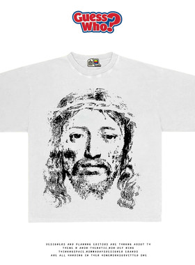 人像系列 oversize创意人像短袖T恤Short Sleeve Tee真实270克！