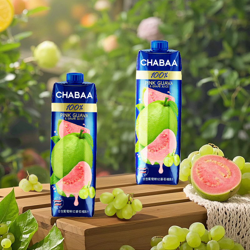 泰国进口Chabaa恰芭葡萄粉红番石榴果汁100%纯果汁,淘宝优惠券,粉丝福利购,淘宝优惠卷