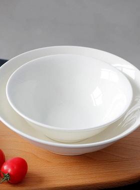 10个装加厚纯白陶瓷碗家用斗碗面碗商用早餐店餐具馄饨汤粉碗中式