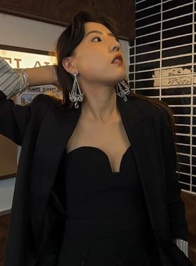 灵晶古堡吊灯小众设计感复古长款耳饰夸张礼服耳环