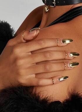 高级金属指甲套戒指ins穿戴美甲戒指套小众设计个性独特夸张配饰