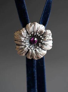 2025《虞美人》设计花朵波洛领带bolo tie休闲项饰潮牌项链