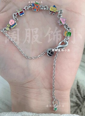 海绵宝宝联名同款手链珐琅Q版派大星章鱼哥小蜗动漫饰品