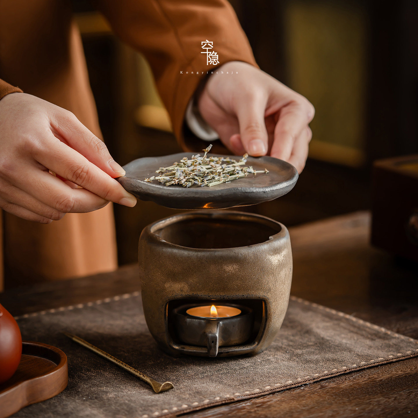 空隐复古陶瓷加热煮茶炉香薰炉家用茶艺炉子香料燃烧器蜡烛加热器,淘宝优惠券,粉丝福利购,淘宝优惠卷