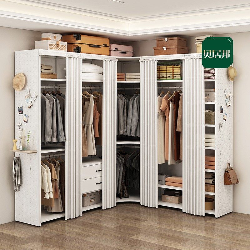 【含背板包安装】开放式金属衣柜衣帽间架子卧室落地挂衣架货架,淘宝优惠券,粉丝福利购,淘宝优惠卷