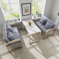 Nordic modern minimalist iron sofa office reception sofa coffee table bar dining table and chair card seat combination
