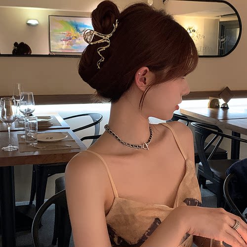 冷淡风蝴蝶结抓夹女2025新款大号后脑勺金属鲨鱼夹高级感头饰发饰 - 图3