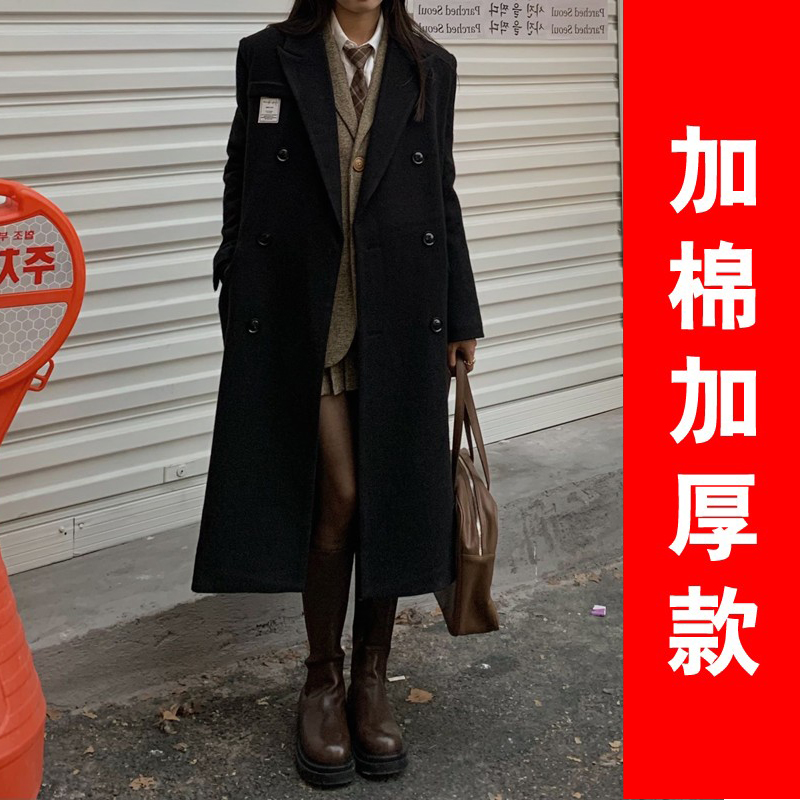 2023新款秋冬高级感赫本风加厚呢子外套