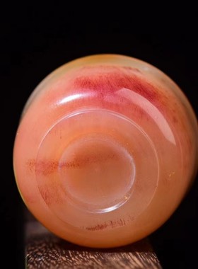 天然保真L羊角手把件加厚茶杯酒杯雕件小件佛珠血料杯子田园动物