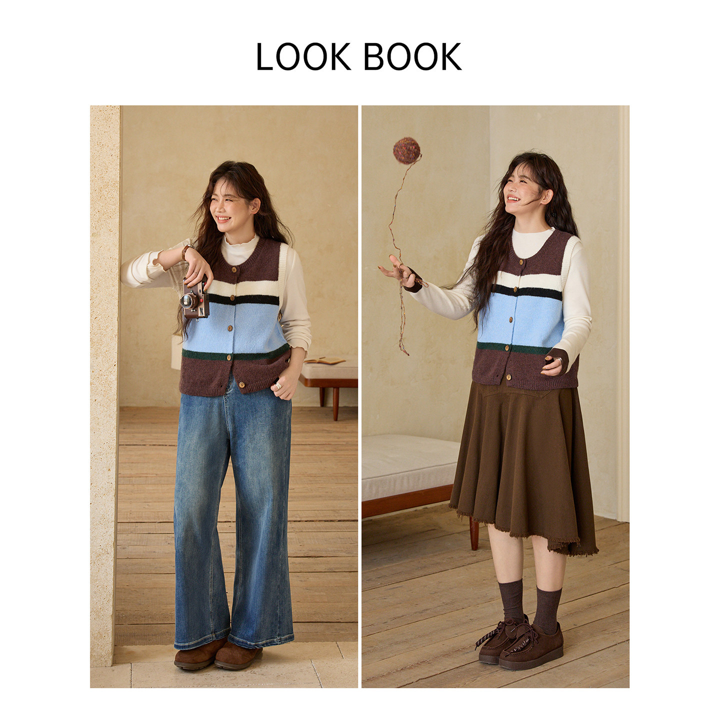 时然大码女装绵羊毛针织马甲秋冬新款撞色条纹毛衣开衫背心上衣,淘宝优惠券,粉丝福利购,淘宝优惠卷