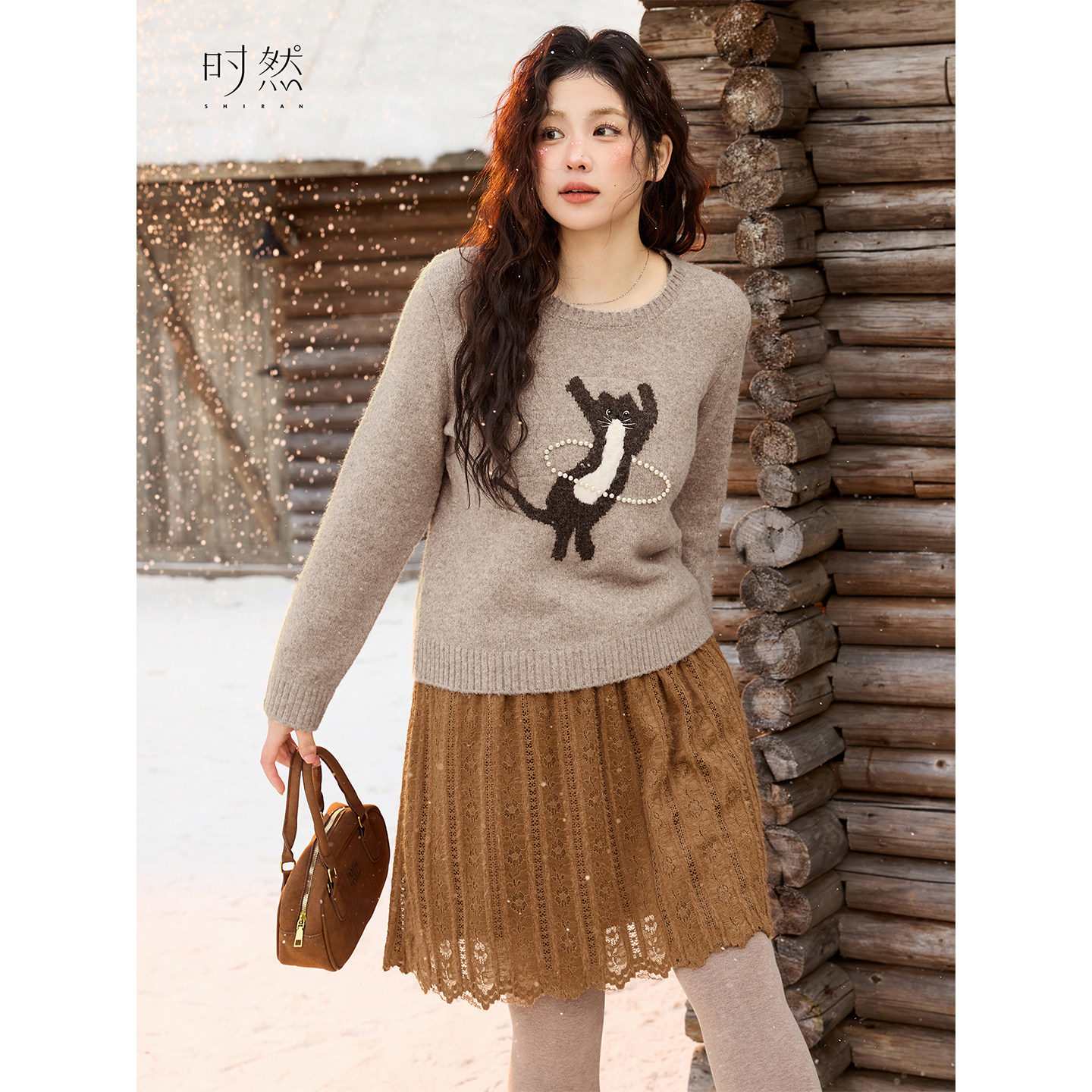 时然大码微胖MM针织衫2025年秋冬新款韩版毛衣巨显瘦遮肉女装上衣,淘宝优惠券,粉丝福利购,淘宝优惠卷