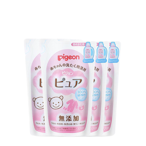 【自营】日本贝亲婴儿宝宝洗衣液替换装补充720ml*4衣物洗涤剂 - 图0