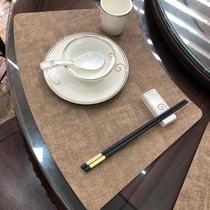 Sector Style Hotel Special Leather Round Table Dining Table Cushion Dining Mat Waterproof Anti-Oil Cutlery Mat Advanced Sensation Heat Insulation Mat