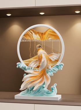 年年有余创意流沙画摆件高级感客厅电视柜酒柜装饰品乔迁新居礼物