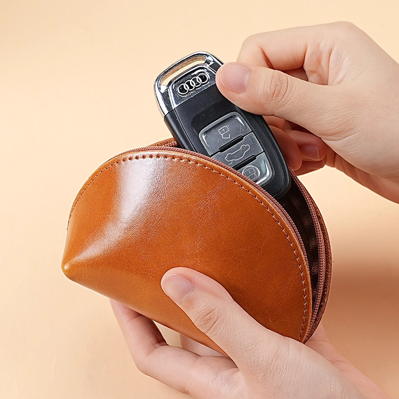 新款油蜡皮小钱包复古简约迷你贝壳零钱包经典实用硬币钥匙收纳包,淘宝优惠券,粉丝福利购,淘宝优惠卷