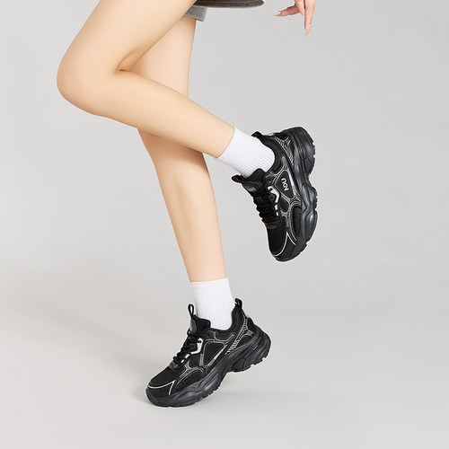 NDU/恩度厚底增高老爹鞋女百搭透气网面运动休闲鞋跑步鞋女款 - 图1