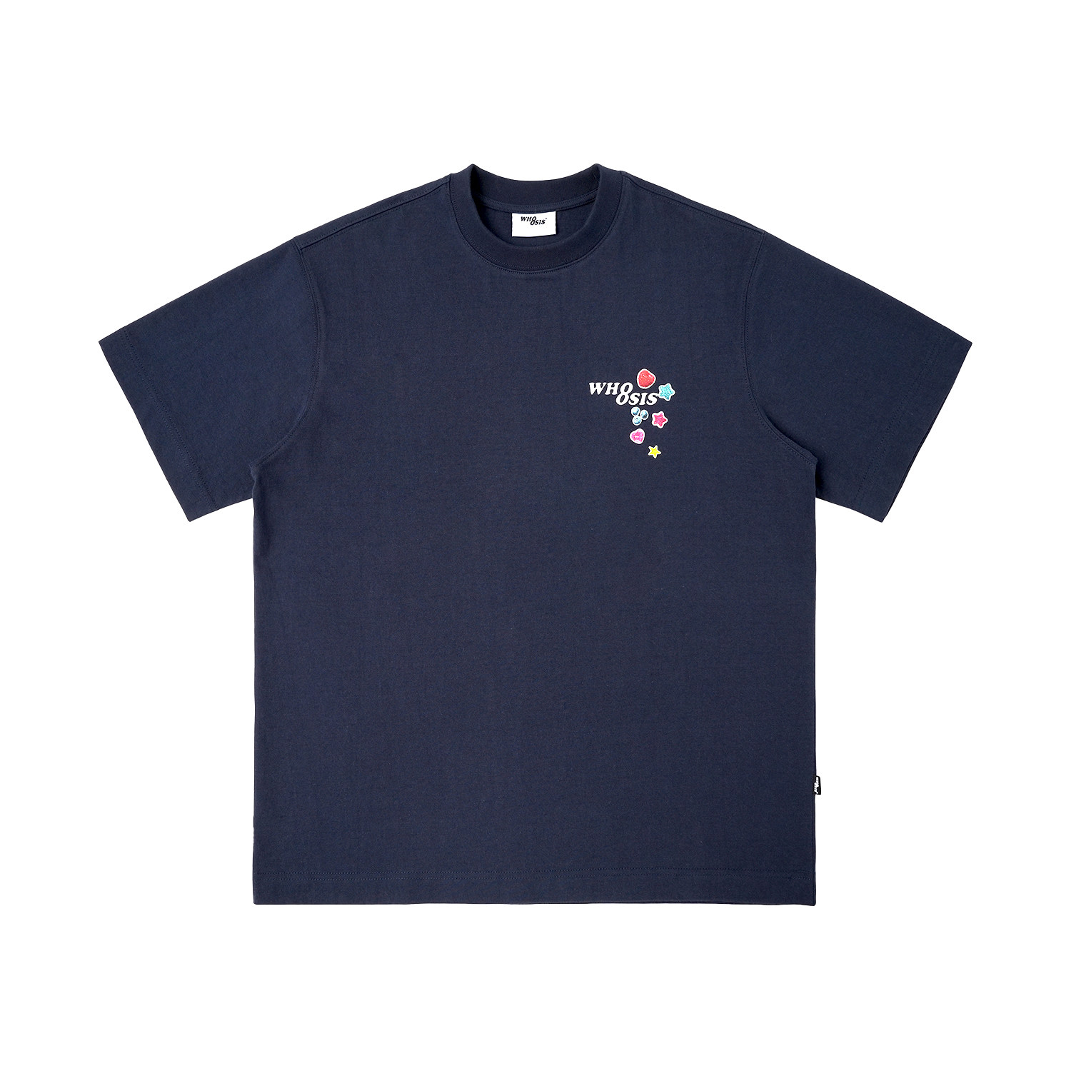 WHOOSIS（不知其名）水果贴纸短袖T恤夏季新款百搭圆领宽松男女潮 - 图3