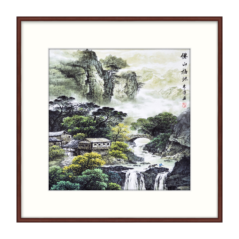 纯手绘装饰画国画山水画客厅餐厅玄关沙发背景墙挂画新中式名师画 - 图3