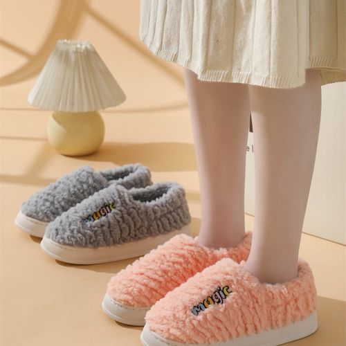 速发士棉外鞋暖包跟秋冬季室内家居厚底防滑毛绒保全舒适拖穿棉鞋 - 图2