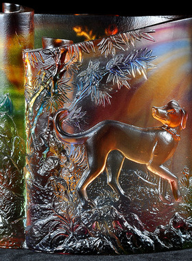 速发琉璃前程兴旺笔筒摆件教师节送恩师办公桌面工艺念纪休退休荣