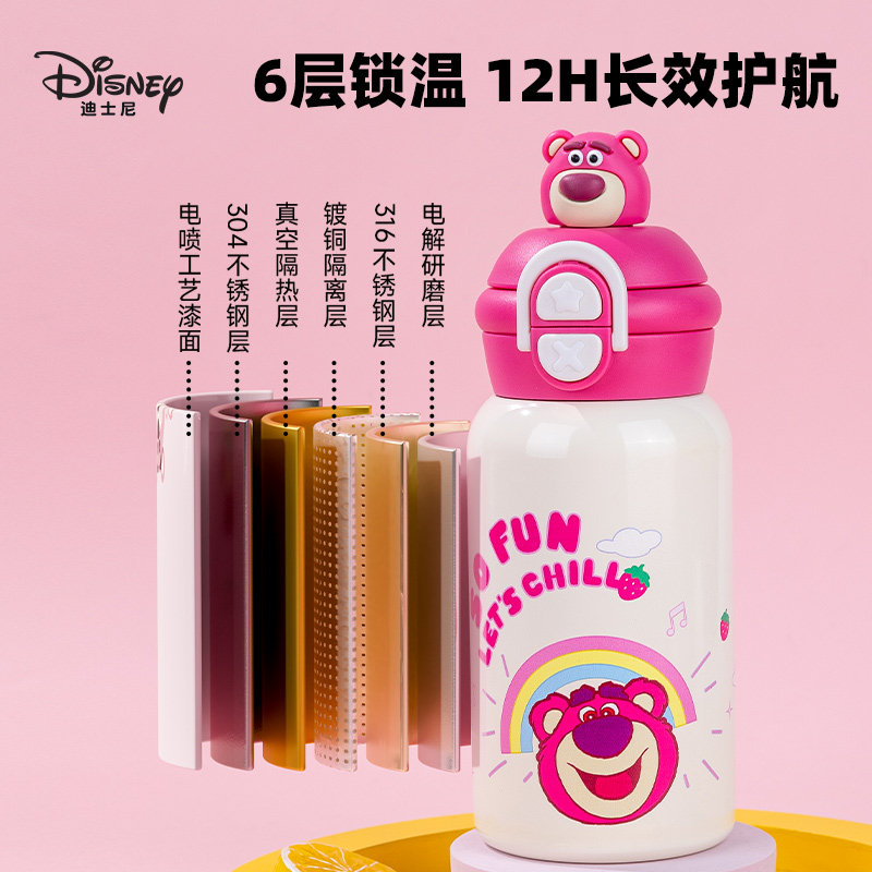 迪士尼保温水杯男女生儿童高颜值吸管直饮学生上学专用316不锈钢,淘宝优惠券,粉丝福利购,淘宝优惠卷