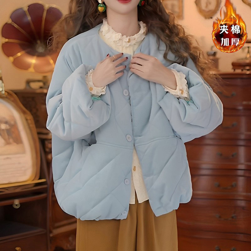 韩系巨好看的厚外套女2025年冬季新款加厚夹棉红色单排扣保暖棉服,淘宝优惠券,粉丝福利购,淘宝优惠卷