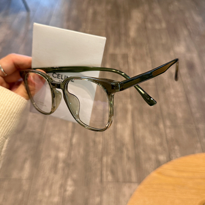 新款韩系TR小框眼镜个性板材插芯腿平光眼镜复古防蓝光眼镜D6837 - 图1