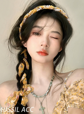 碎花编发发带女绑发丝巾