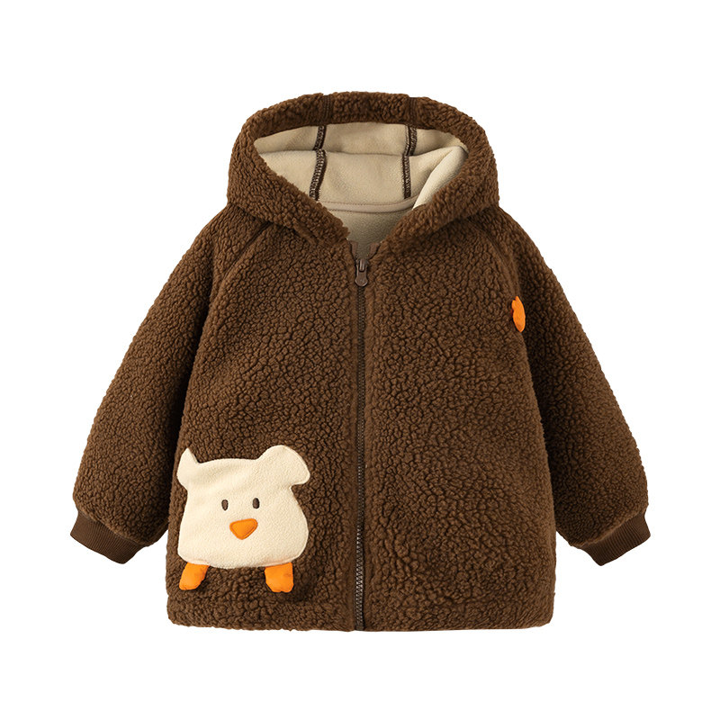 迷你巴拉巴拉男童女童摇粒绒外套春秋款宝宝洋气毛绒连帽上衣马甲,淘宝优惠券,粉丝福利购,淘宝优惠卷