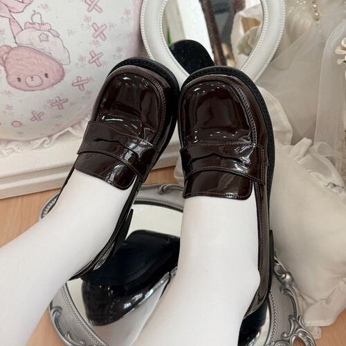 【高跟增高5cm】 暴走熊原创JK制服鞋高跟学生基础款尖头单鞋春夏 - 图1