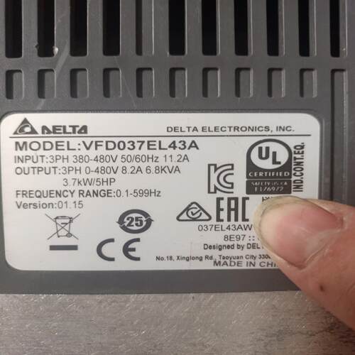 台达变频器VFD037EL43A  3.7KW/380V - 图2