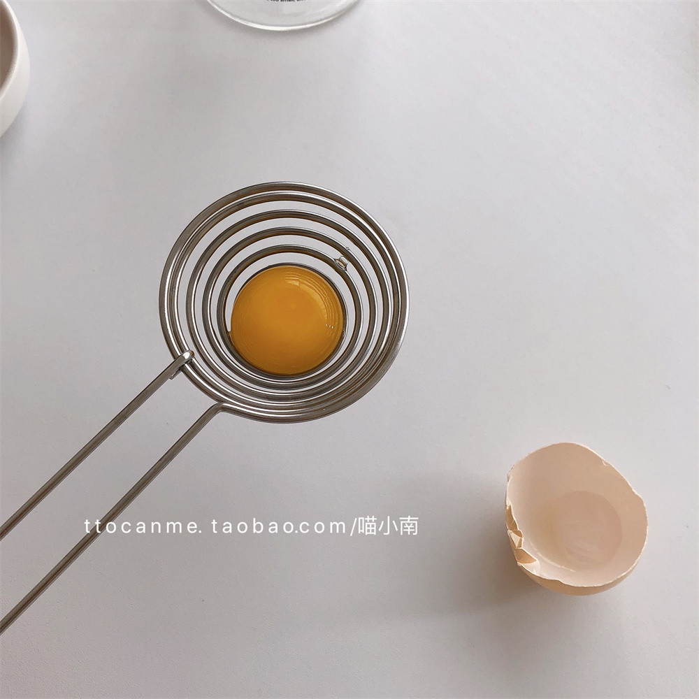 “ins多功能捞勺“蛋清分离器不锈钢鸡蛋黄液烘焙工具厨房过滤-图3