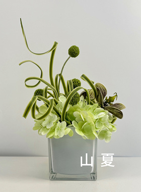 现代简约玻璃白色花器桌面花艺酒店样板间客厅餐厅装饰摆件