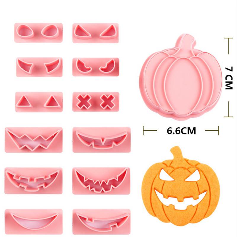 家用蛋糕烘焙翻糖万圣节饼干模具立体曲奇印章压模镂空南瓜头模具