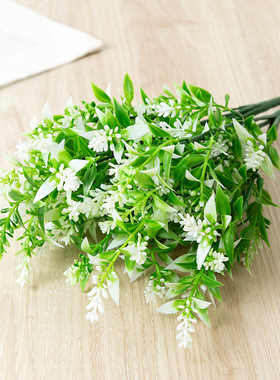 仿薰衣草绿植水草花束仿植物墙