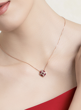 高银版项链女EGEM意境S925纯银