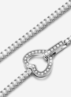 满镶锆石项链女EGEM意境S925纯银