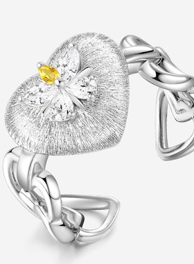 高银版戒指女EGEM意境S925纯银