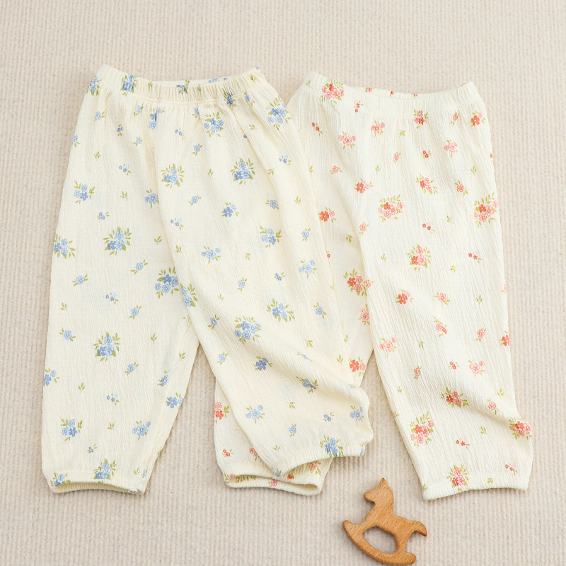 新生儿夏季长裤男女宝宝印花透气休闲裤小月龄婴儿夏天防蚊裤睡裤
