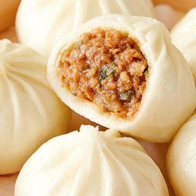 春花邱食牛肉风味包子80g*30个装早餐家庭商用包子
